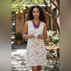 Tiana B. White lace with Blush under slip Dress